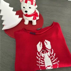 Wild Fable red Lobster sweater size L